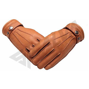 Gants en cuir marron pour femme, en peau de mouton, de marque, pour l'hiver, design fabricant, pour moto, mode et habillage - Product Image 2