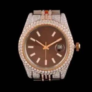 Moissanite Diamond Luxury Fashion Business Vintage <b>Coin</b> Hip Hop Quartz Watch Glass Dial Stainless Steel <b>Case</b> ETA Movement for - Product Image 1