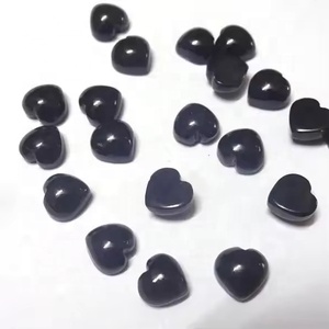 Cabujón de espinela negra natural de 5 mm con forma de corazón y parte trasera plana, piedra preciosa suelta certificada, mejor precio, calidad AAA, de proveedor mayorista de la India - Product Image 2