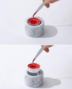 Porte-bougies en marbre naturel pour bougies chauffe-plat, décoration de centre de table, réceptions de mariage, fêtes du thé, anniversaires - Product Image 2