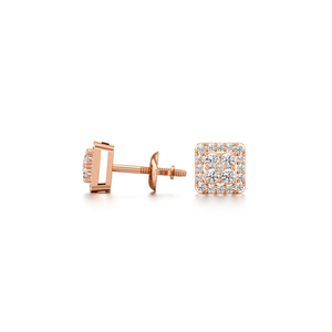 14K Yellow Gold <b>Square</b> Diamond Stud Earrings for Women Prong <b>Set</b> Cluster Diamond Earrings Classic Everyday Fine Jewelry Gift - Product Image 2