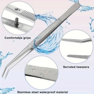 Pinzas con Puntas Dentadas, Alicates Metálicos Duraderos para Agarre Preciso, Herramientas de Laboratorio y Manualidades, Juego de Pinzas de Acero Inoxidable - Product Image 4