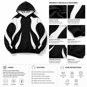 Ensemble cargo unisexe personnalisé 2026 – Sweat à capuche contrastant, pull à manches raglan, brodé, en molleton décontracté 100 % polaire - Product Image 5