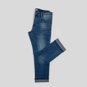 High Quality <b>Men's</b> Formal High Waist Solid Breathable <b>Woven</b> Polyester/Cotton Cross-pants Regular Fit Washed Finish Spring Jeans - Product Image 3