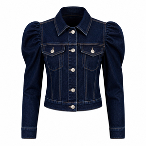 Chaqueta de Mezclilla para Mujer 2026, Precio al por Mayor, Mezclilla Sostenible con Detalles de Piel, Diseño Moderno y Elegante - Product Image 3