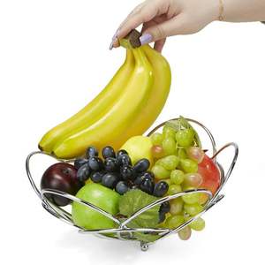 Panier à fruits multifonctionnel en acier inoxydable pour le rangement sur le comptoir de cuisine avec une structure métallique ouverte durable et respirante - Product Image 5