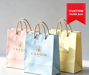 Bolsas de Cartón Resistentes a la Humedad Personalizadas al por Mayor, Impresión Flexográfica, Cierre con Cordón, Impresión de Logotipo para Empaquetado de Boutique - Product Image 1