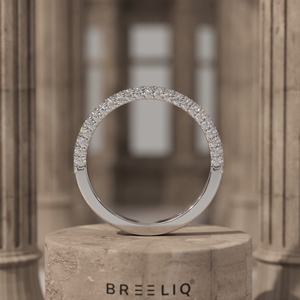 14K Solid Gold Lab Grown Diamond Double Row Eternity Ring Prong Set <b>Wedding</b> Band Stackable Anniversary Jewelry - Product Image 6