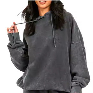 Ensemble de survêtement gris à capuche pour femme, pantalon de survêtement long avec poches latérales, tenue décontractée d'automne, 100% coton respirant, coupe ample - Product Image 4