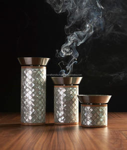 Premium Handmade <b>Wooden</b> Arabic Mother of Pearl Bakhoor <b>Burner</b> Perfect for Home Office and Gifting from India - Product Image 1