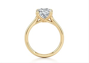 Bague de fiançailles solitaire en or jaune 9 carats avec diamant de laboratoire taille coussin allongé 1 carat, bijoux fins pour femme - Product Image 2