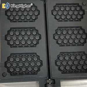 Machine à gaufres professionnelle à 3 grilles en nid d'abeille, électrique, antiadhésive, pour boulangerie, restaurant, cuisine - Product Image 5