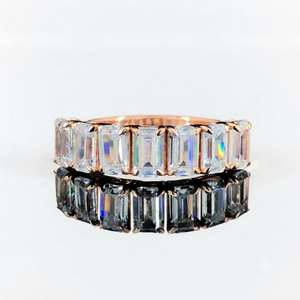 14Kt <b>Rose</b> Gold Emerald Cut Diamond Women's Eternity Wedding Band 3.35 Ct Lab Grown EFVVS Classic Jewelry IGI Engagement Party4 - Product Image 1