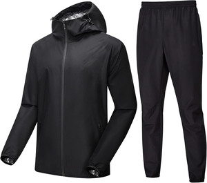 Traje de sauna personalizado para hombre con cremallera, traje deportivo para pérdida de peso, entrenamiento en el gimnasio, fitness, ejercicio, ropa deportiva para sudar, conjunto de alto rendimiento. - Product Image 3