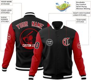 Custom Varsity Jacket for Men <b>Women</b> Youth Personalized Letterman Bomber <b>Coat</b> Stitched Name Number Logo - Product Image 2