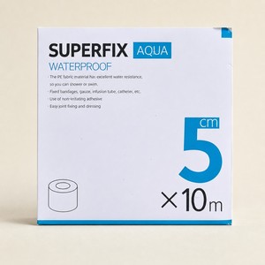Bande adhésive médicale Superfix Aqua 5cm x 10m, ruban adhésif non tissé pour fixation, pansements auto-adhésifs non tissés - Product Image 6