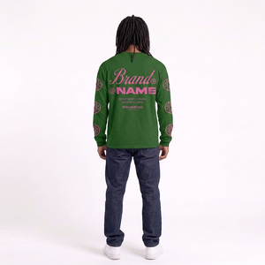 OEM Your brand Logo Long Sleeve T-Shirt Green <b>Pink</b> Print O-Neck <b>Men's</b> Pullover Cotton Fleece Sweatshirt For <b>Men</b> Crew Neck <b>Jumper</b> - Product Image 5