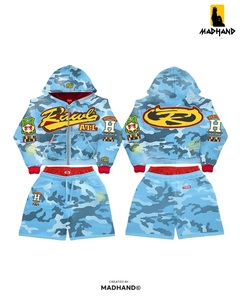 <b>Pink</b> Camo Hoodie Zipper <b>Jacket</b> & Shorts Set (2 PCS) | Soft Comfortable Tracksuit Outfit | OEM Private Label Manufacturer - Product Image 4