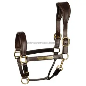 Durable Luxury Leather Horse halter with anatomically designer headpiece soft padded adjustable anatomic horse leather halter