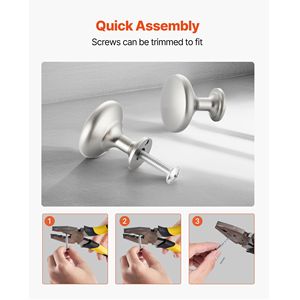 Set da 25 pomelli per mobili in ottone da 1,1 pollici, maniglie a fungo in lega di zinco per cassetti e ante, pomelli solidi per cucina e comò, ferramenta per armadietti - Product Image 3
