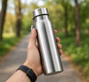 Stainless Steel <b>Water</b> <b>Bottle</b> Minimalist Design Portable Travel Use Modern Style for Office Gym School Leakproof portable travel - Product Image 4