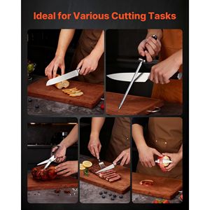 Set di 15 Coltelli da Cucina in Acciaio Inossidabile ad Alto Contenuto di Carbonio con Blocco Affilacoltelli, Resistente alla Ruggine - Product Image 5