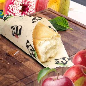 Confezione 3 carte da imballaggio in cera d'api organiche piccole medie grandi in tessuto naturale per alimenti e contenitore involucri riutilizzabili Set - Product Image 2