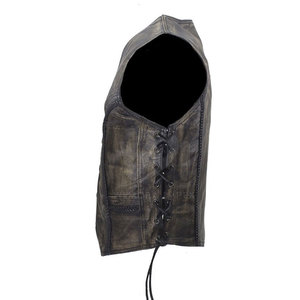 Gilet en cuir respirant pour homme à prix abordable, en vente en ligne, qualité supérieure, 100 % cuir, gilet tendance - Product Image 4