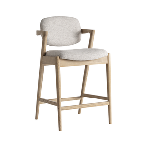 Contemporary Solid Teak Outdoor Counter <b>Stool</b> Upholstered Seat and Backrest Ergonomic Luxury Bar <b>Stool</b> for Restaurant Cafe - Product Image 4