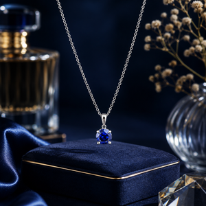 Namivaa Vms10 - Collar con colgante de cadena de eslabones con diamantes redondos y engaste de puntas, ideal para regalo de mujer, uso diario - Product Image 1