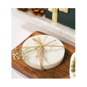 Sous-verres ronds en marbre écologiques, durables, lavables, en pierre naturelle pour table à manger moderne - Product Image 5