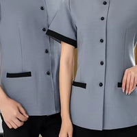 Ensembles d'uniformes personnalisés pour le personnel des hôtels, bars et restaurants, unisexes, pour le personnel d'entretien ménager, serveurs, manches longues/courtes, en spandex/polyester, uniforme de travail