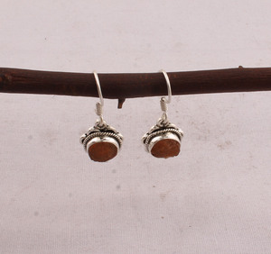 Handmade Lapis Lazuli Gemstone Drop <b>Earrings</b> 925 Sterling <b>Silver</b> Vintage Boho Floral Frame Unisex Women's Jewelry - Product Image 3