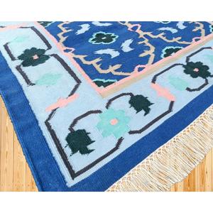 Tapis Dhurrie en coton tissé à la main, tissage plat moderne, kilim, antibactérien, lavable, caractéristiques pour une utilisation commerciale, chambres à coucher, salons - Product Image 3