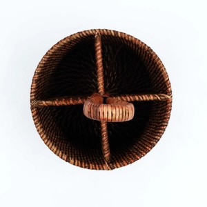Porte-ustensiles en rotin écologique de haute qualité, tissé à la main, 4 compartiments, léger, sûr pour les aliments, organisateur de vaisselle - Product Image 4