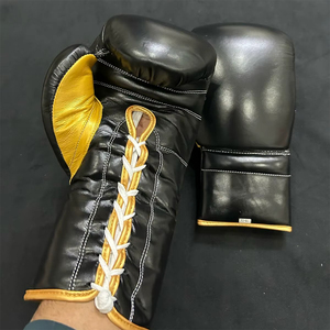 Guantes de Boxeo de Cuero Vacuno de Alta Calidad, Fabricados a Medida, para Entrenamiento con Saco de Boxeo, con Cordones - Product Image 3