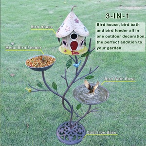 Decorative Metal <b>Bird</b> Feeding <b>Tray</b> Hanging Outdoor Garden Home Decor - Product Image 1
