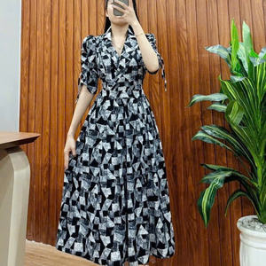 Elegante Vestido de Seda de Manga Corta para Mujer, Ideal para Eventos Casuales o Formales, Lavable, con una Combinación Perfecta de Elegancia y Comodidad - Product Image 6