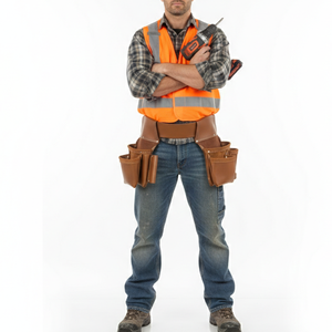 เข็มขัดเครื่องมือหนังพรีเมียมผ้าแคนวาสแบบหนาพิเศษสำหรับช่างไฟฟ้า ช่างไม้ กระเป๋าคาดเอวปรับได้ ราคาขายส่ง OEM - Product Image 2