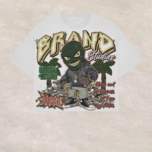 Conjunto de Camiseta y Pantalones Cortos de Verano con Estampado DTG y Lavado Ácido Personalizado, 2 Piezas, 100% Algodón, Secado Rápido, Ropa Casual Urbana para Hombre - Product Image 2