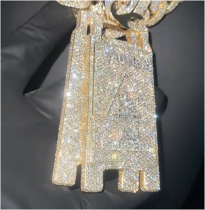 Pendentifs et breloques en argent sterling 925 de haute qualité avec moissanite, style hip-hop VVS Ice Out personnalisé avec placage or rose - Product Image 3