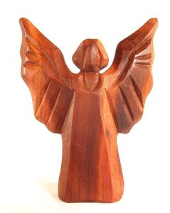 Centre de table en bois minimaliste en forme d'ange, figurine décorative élégante pour les arrangements de table modernes - Product Image 5