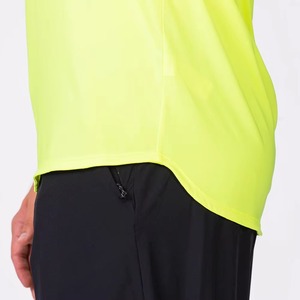 Camiseta sin mangas transpirable de poliéster/algodón para hombre, de color liso, cómoda, con encaje frontal y logotipo personalizado al por mayor - Product Image 2