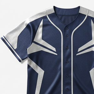 Maillot de baseball personnalisé brodé de haute qualité, vierge, avec patch sublimé, à boutons, pour équipe, uniformes lourds - Product Image 4