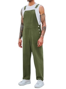 Salopette de travail en coton kaki pour homme, bretelles réglables, pantalon à bretelles confortable, uniforme - Product Image 3