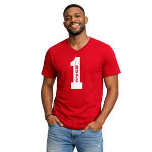 T-shirt col en V Kappa Alpha Psi Number 1 Klub rouge, vêtement de fraternité grecque avec motif audacieux, confort premium et coupe élégante - Product Image 1