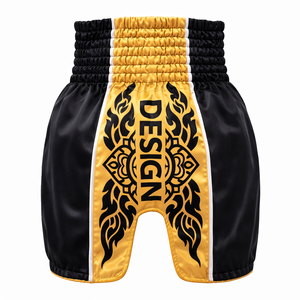Pantalones Cortos de Muay Thai Ligeros de Última Tendencia, Pantalones Cortos de Boxeo Tradicionales de Satén, Pantalones Cortos de Pierna Ancha para Entrenamiento de Kickboxing, Proveedor OEM - Product Image 5