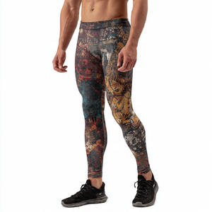 Leggings Deportivos Regal Three OEM para Hombre, Cintura Alta, Estampados, con Bolsillos, Resistentes al Agua, de Secado Rápido, Compresión, para Yoga y Gimnasio (Poliéster/Nailon) - Product Image 6