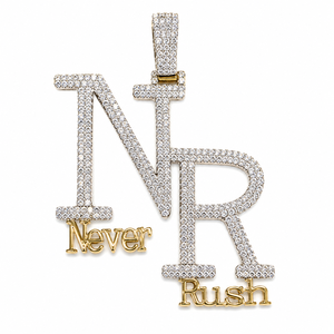 Iced Moissanite Diamond Trending Custom Bling Initial Name Alphabet Letter 925 Sterling Silver <b>Gold</b> Plated <b>Pendant</b> Hip Hop Style - Product Image 1