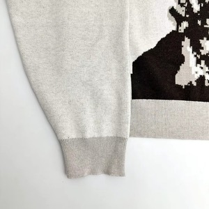 Men's Crew Neck <b>Knit</b> Pullover Sweater 100% Cotton Plus Size Oversize Breathable Anti-Wrinkle Quick Dry Front Logo <b>Pattern</b> - Product Image 5